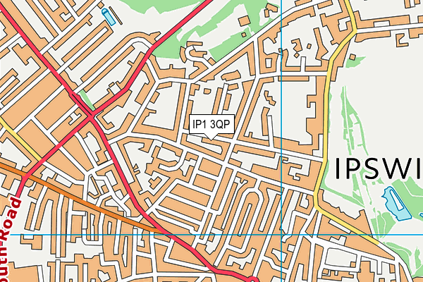 IP1 3QP map - OS VectorMap District (Ordnance Survey)