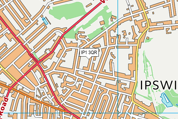 IP1 3QR map - OS VectorMap District (Ordnance Survey)