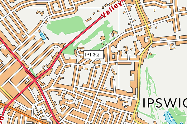 IP1 3QT map - OS VectorMap District (Ordnance Survey)