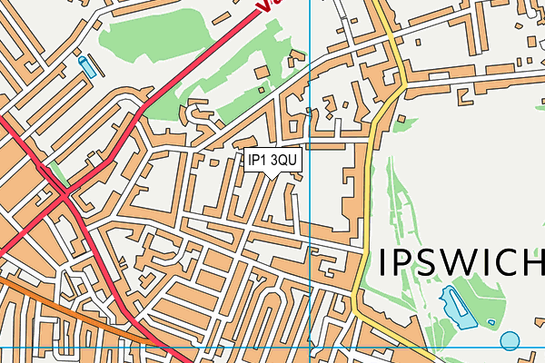IP1 3QU map - OS VectorMap District (Ordnance Survey)