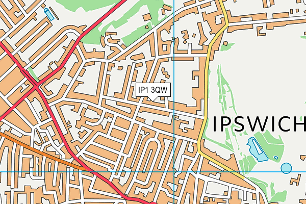 IP1 3QW map - OS VectorMap District (Ordnance Survey)