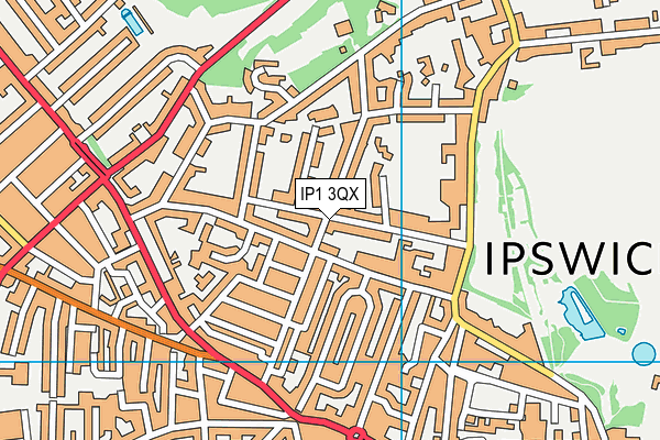 IP1 3QX map - OS VectorMap District (Ordnance Survey)