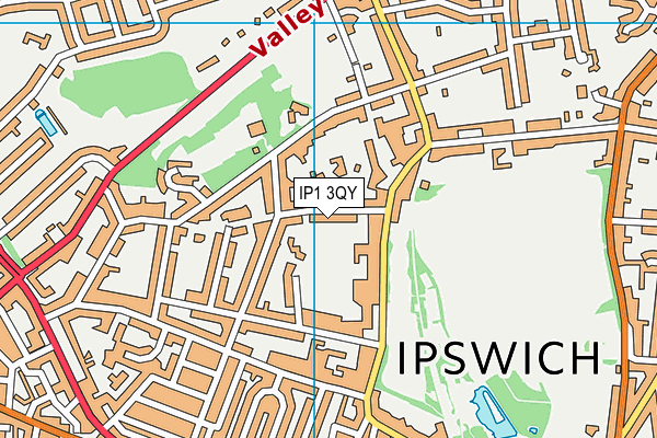 IP1 3QY map - OS VectorMap District (Ordnance Survey)