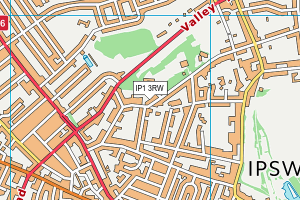 IP1 3RW map - OS VectorMap District (Ordnance Survey)