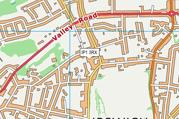 IP1 3RX map - OS VectorMap District (Ordnance Survey)