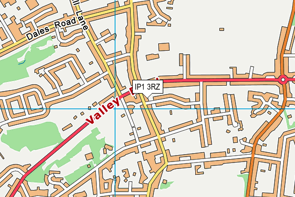 IP1 3RZ map - OS VectorMap District (Ordnance Survey)