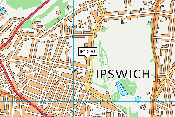 Ipswich School map (IP1 3SG) - OS VectorMap District (Ordnance Survey)