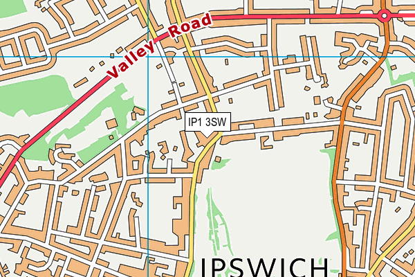IP1 3SW map - OS VectorMap District (Ordnance Survey)