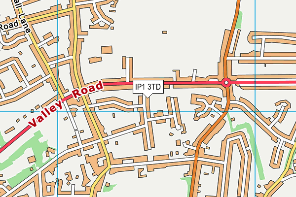 IP1 3TD map - OS VectorMap District (Ordnance Survey)