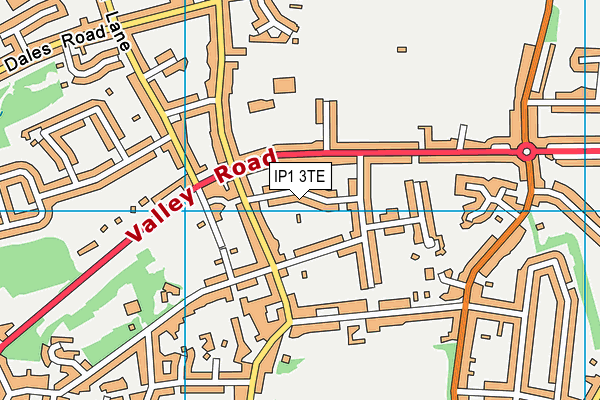 IP1 3TE map - OS VectorMap District (Ordnance Survey)