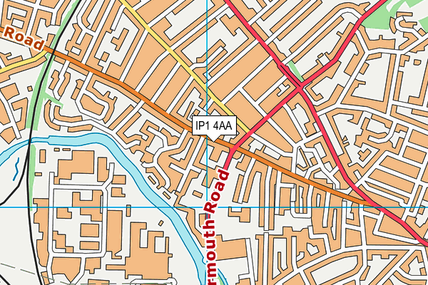 IP1 4AA map - OS VectorMap District (Ordnance Survey)