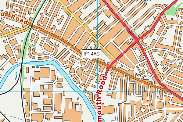 IP1 4AG map - OS VectorMap District (Ordnance Survey)