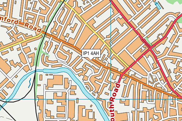 IP1 4AH map - OS VectorMap District (Ordnance Survey)