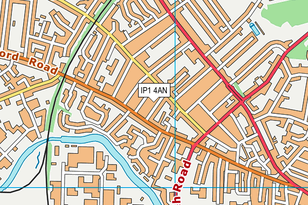 IP1 4AN map - OS VectorMap District (Ordnance Survey)