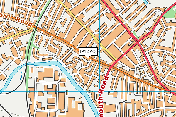 IP1 4AQ map - OS VectorMap District (Ordnance Survey)