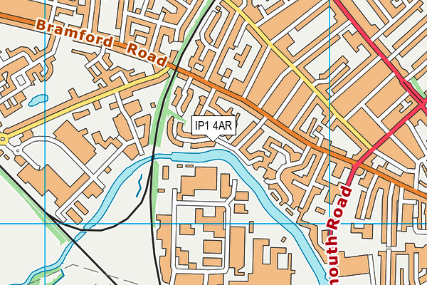 IP1 4AR map - OS VectorMap District (Ordnance Survey)