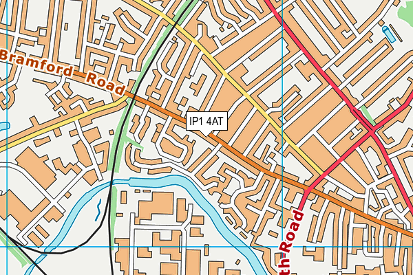 IP1 4AT map - OS VectorMap District (Ordnance Survey)
