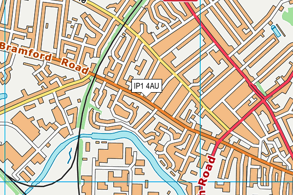 IP1 4AU map - OS VectorMap District (Ordnance Survey)