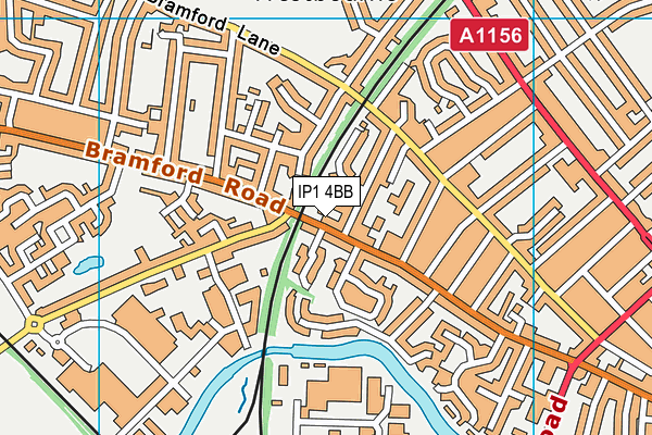 IP1 4BB map - OS VectorMap District (Ordnance Survey)