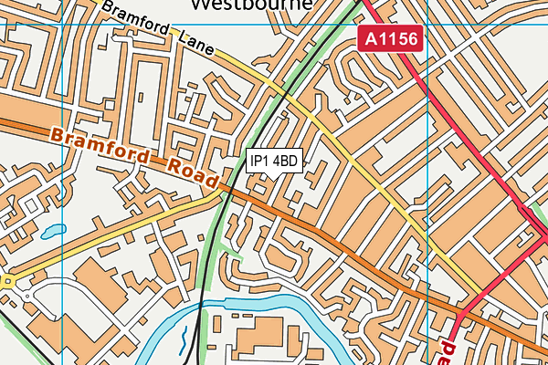 IP1 4BD map - OS VectorMap District (Ordnance Survey)