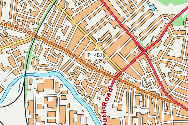 IP1 4BJ map - OS VectorMap District (Ordnance Survey)
