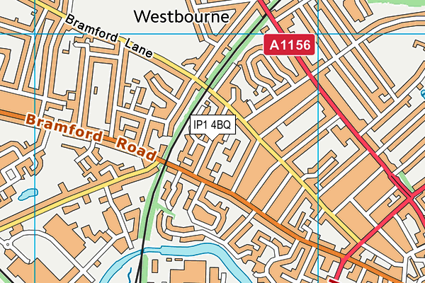 IP1 4BQ map - OS VectorMap District (Ordnance Survey)