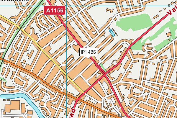 IP1 4BS map - OS VectorMap District (Ordnance Survey)