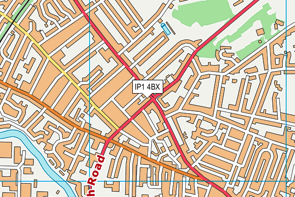 IP1 4BX map - OS VectorMap District (Ordnance Survey)