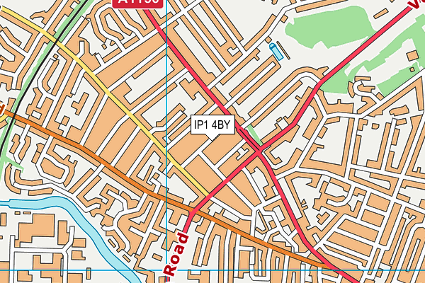 IP1 4BY map - OS VectorMap District (Ordnance Survey)