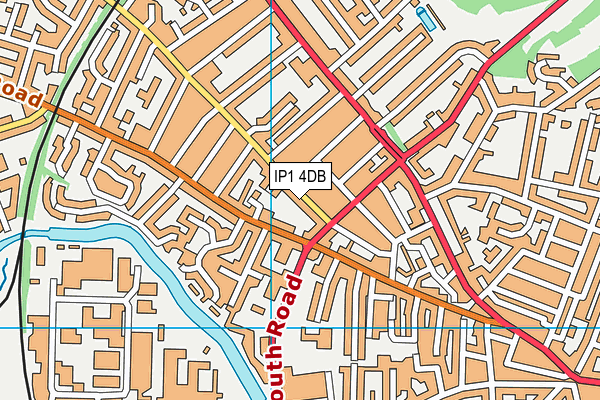 IP1 4DB map - OS VectorMap District (Ordnance Survey)