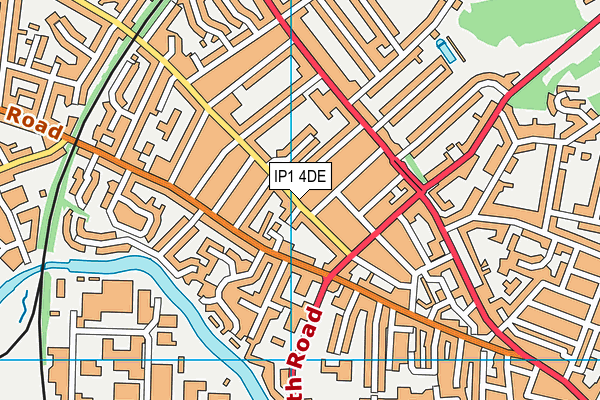 IP1 4DE map - OS VectorMap District (Ordnance Survey)