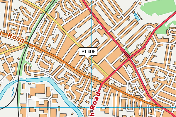 IP1 4DF map - OS VectorMap District (Ordnance Survey)
