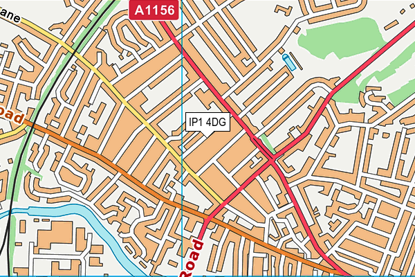 IP1 4DG map - OS VectorMap District (Ordnance Survey)