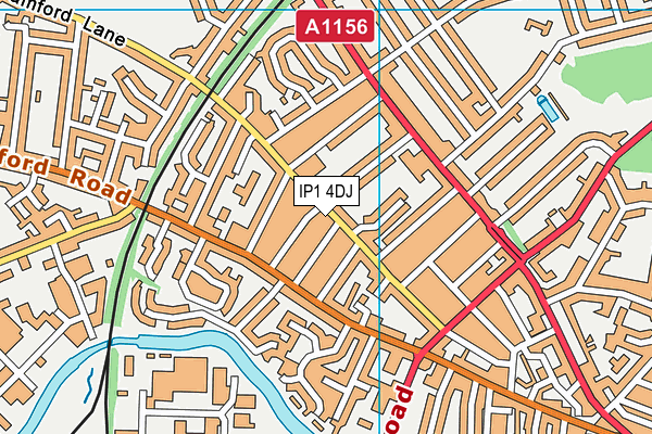 IP1 4DJ map - OS VectorMap District (Ordnance Survey)