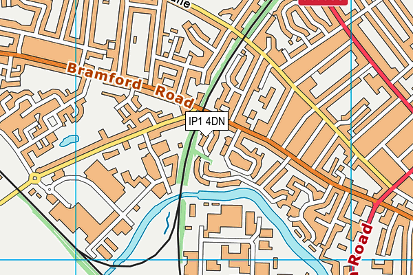 IP1 4DN map - OS VectorMap District (Ordnance Survey)