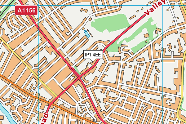 IP1 4EE map - OS VectorMap District (Ordnance Survey)