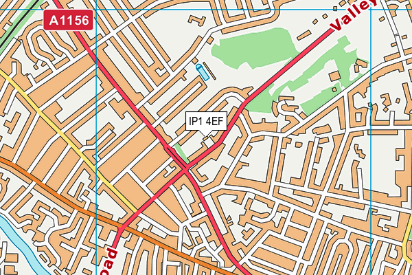 IP1 4EF map - OS VectorMap District (Ordnance Survey)