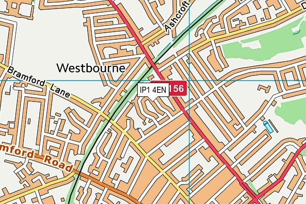 IP1 4EN map - OS VectorMap District (Ordnance Survey)