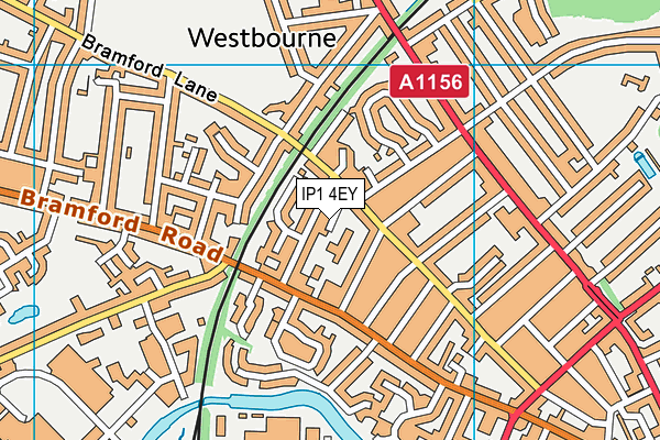 IP1 4EY map - OS VectorMap District (Ordnance Survey)