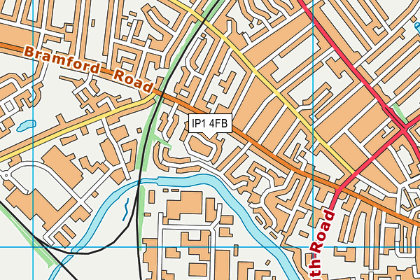 IP1 4FB map - OS VectorMap District (Ordnance Survey)