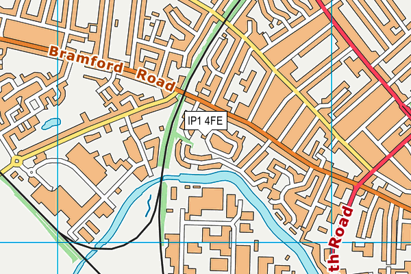 IP1 4FE map - OS VectorMap District (Ordnance Survey)