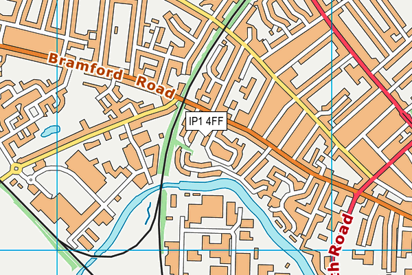 IP1 4FF map - OS VectorMap District (Ordnance Survey)