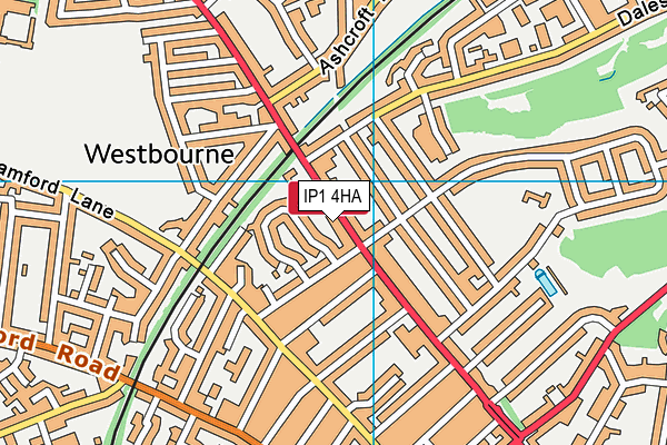 IP1 4HA map - OS VectorMap District (Ordnance Survey)