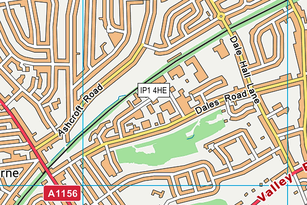 IP1 4HE map - OS VectorMap District (Ordnance Survey)