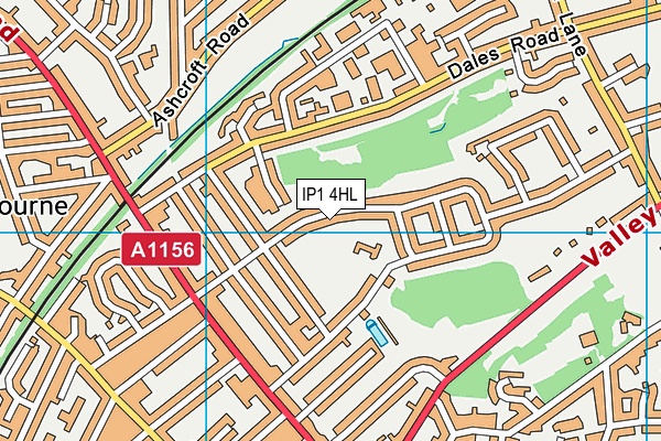 IP1 4HL map - OS VectorMap District (Ordnance Survey)