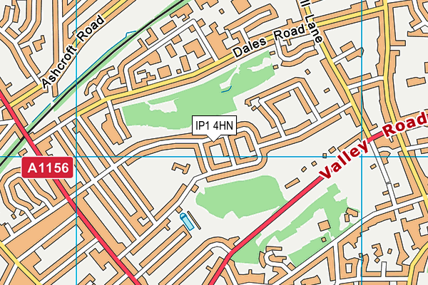 IP1 4HN map - OS VectorMap District (Ordnance Survey)