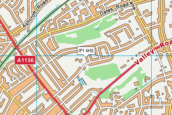 IP1 4HS map - OS VectorMap District (Ordnance Survey)