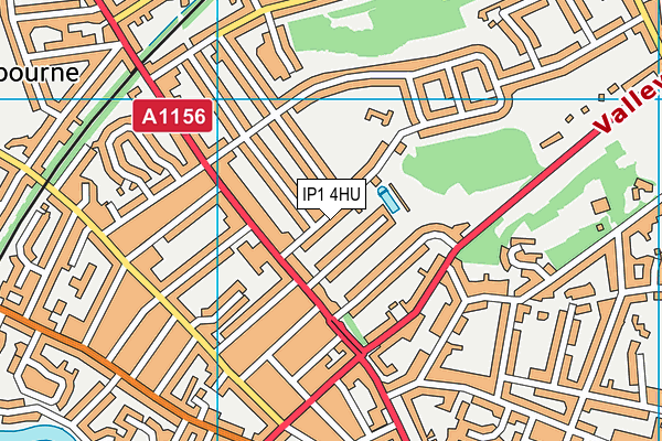 IP1 4HU map - OS VectorMap District (Ordnance Survey)