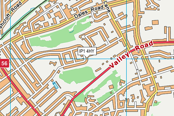 IP1 4HY map - OS VectorMap District (Ordnance Survey)