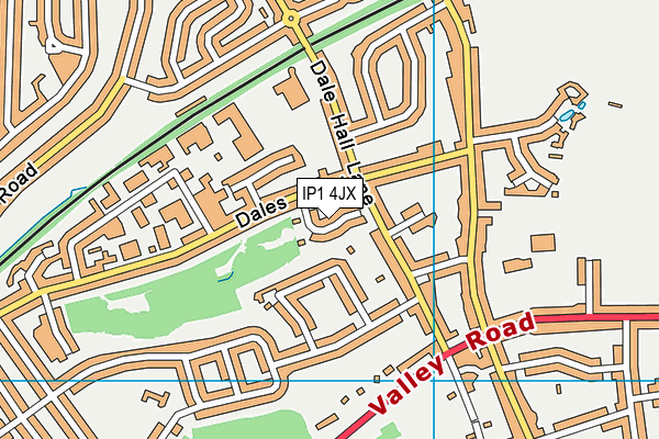 IP1 4JX map - OS VectorMap District (Ordnance Survey)